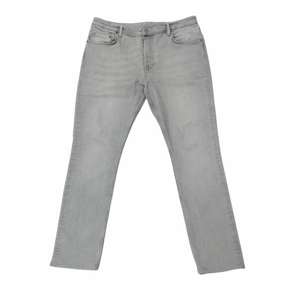 All Saints Cigarette Skinny Jeans Mens 38x29 Gray Cotton Blend Button Fly Denim - Picture 1 of 14